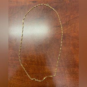 18” 925 sterling silver base rope necklace gold plated